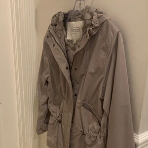 Coach Beige Hooded Utility Anorak Jacket Windbreaker Size M